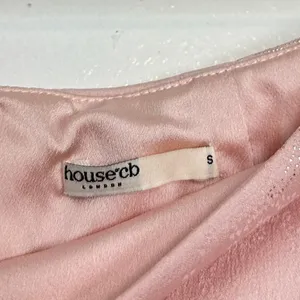 HOUSE OF CB Luisette Floral Satin Midi Skirt in Pink Metallic Size Small thumbnail 8