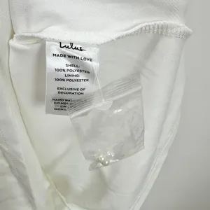 Lulus Adorable Poise White Pearl Puff Sleeve Mini Dress Satin Party Large NWT thumbnail 10