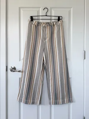 Free People We The Free Patti Pant in Textured Neutral Stripes thumbnail 4