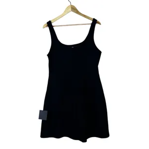 NWT Lulus Social Sensation Mini Dress Solid Black Classic Side Slit Size XL thumbnail 6