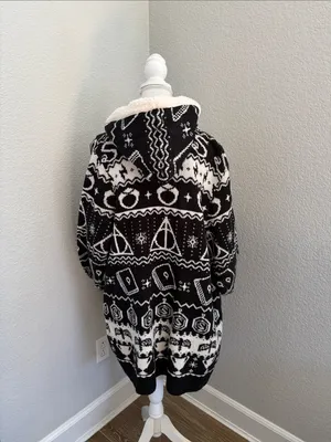 Harry Potter Fair Isle Open Cardigan Hooded Sweater thumbnail 3