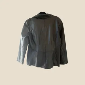 Jacqueline Ferrar Black Nappa Leather Zip Up Jacket Womens Large Lined Classic thumbnail 2