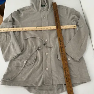 Lauren Ralph Lauren Women XL Hooded Anorak Jacket Gray Drawstring Waist‎ Utility thumbnail 9