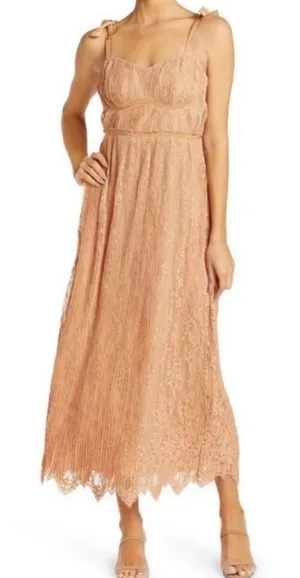 Jonathan Simkhai Bonnie Silk Lace Midi Dress Size: 8 thumbnail 1