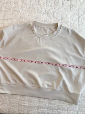 Lululemon Perfectly Oversized Cropped Crew Sweatshirt Bone 12 thumbnail 5