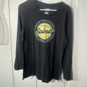 NFL Black Womens New Orleans Saints Long Sleeve Tshirt Size XL EUC thumbnail 2