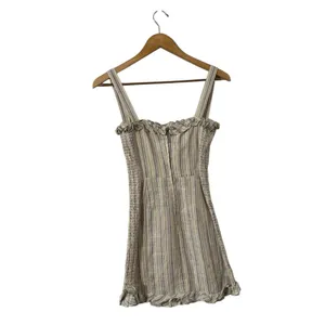 REFORMATION Jojoba Striped Ruffle Linen Mini Dress thumbnail 6