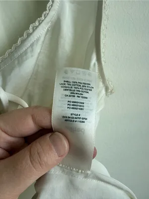 Aritzia Wilfred Picnic Satin Babydoll Camisole Ivory Lace Tie Front 2XS thumbnail 13