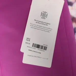 Athleta purple vienna slim pull on pants size 6 thumbnail 3