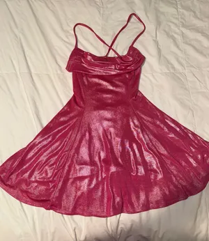 Lucy in the Sky Pink Debi Metallic A Line Dress thumbnail 4