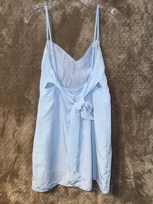 Hello Molly French Connection Womens Blue V-Neck Ruffled Sheath Mini dress Size US 2 thumbnail 3