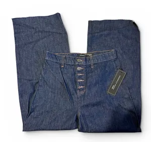 Veronica Beard Grant Wide Leg Raw Hem Jeans thumbnail 4