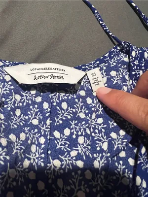 & other stories Blue Floral Sleeveless Summer Dress thumbnail 10
