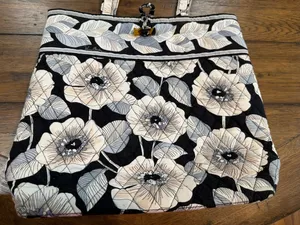 Vera Bradley Black & Cream Floral Quilted Tote​ thumbnail 6