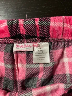 Women's Pink Plaid Fleece Pajama Pants - Cozy Lounge Bottoms thumbnail 2