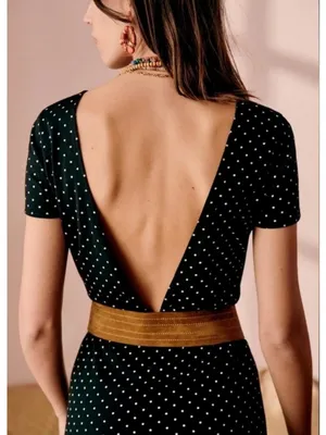 SEZANE Luce Dress ~ Black Ecru Polka Dots Small thumbnail 8