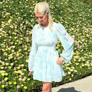 LDT Tie Dye Mini Dress Blue Size 8 thumbnail 2