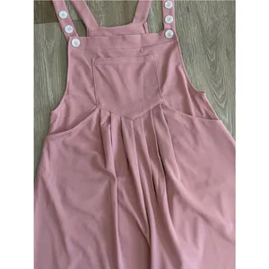 NWT Halara Adjustable Straps Pockets Waffle Casual Overalls Rose Tan Size Small thumbnail 10