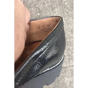 Franco Sarto Balin Black Crinkled Patent Lug Sole Penny Loafers W 7M Platform thumbnail 8