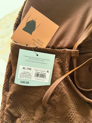 Shade & Shore Brown Textured One-Piece‎ Swimsuit thumbnail 3