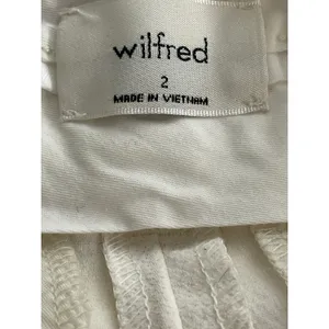 Aritzia Wilfred Women White Pleated High Rise Wide Leg Straight Trousers Pants 2 thumbnail 5