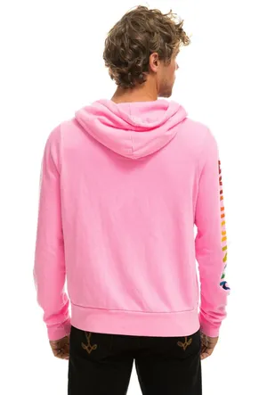 Aviator Nation Full Zip Hoodie Unisex Neon Pink Long Sleeve Pockets Logo Print L thumbnail 4