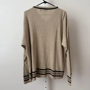 Arizona XL Tan Sweater Silk Lambswool‎ Ribbed Grandpacore Academia Trim Preppy thumbnail 5