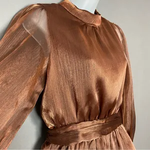 NWT‎ Lulus Dress Ideal Behavior Bronze Metallic Backless Tiered Mini Dress Small thumbnail 15