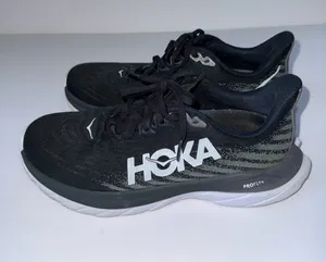 Hoka Mach 5 Black and Gray Athletic Sneakers with White Sole thumbnail 1
