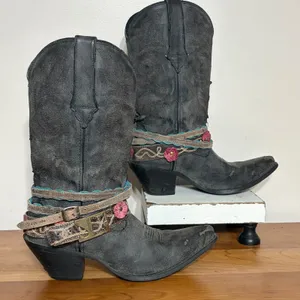 Durango Womens 12in Lifestyle Western Boots Black Distressed DCRD146 Size 8.5M thumbnail 1