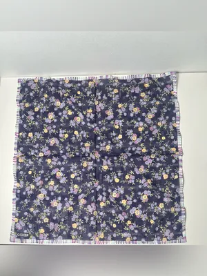 Kenzo Purple Floral Striped Cotton Square Scarf Handkerchief Neckerchief Bandana thumbnail 5