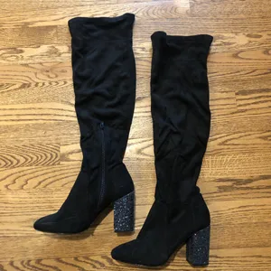 Mix No. 6 Huven Boots Tall Glitter Heel Black thumbnail 8