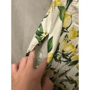 NWT Avec Les Filles Lemon Print Pockets Cotton-Blend Sweetheart Midi Dress SZ 4 thumbnail 4