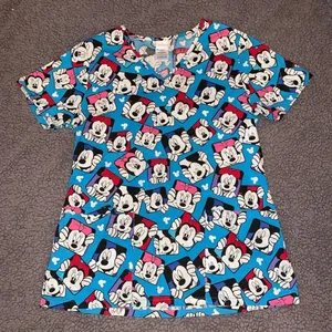 Disney Minnie Mouse blue scrub top, Size XS thumbnail 1