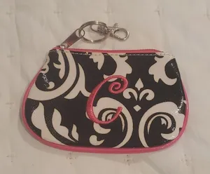 Letter C Monogram Coin/Credit Card Holder (37) Black thumbnail 1