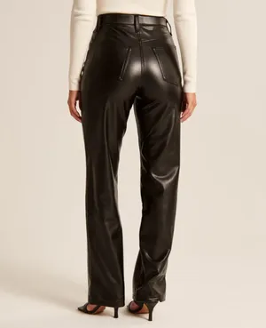 Abercrombie Curve Love Leather 90s Relaxed Pant thumbnail 2