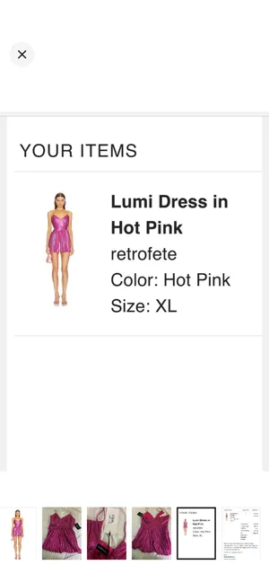 Hot Pink Metallic Retrofete Dress thumbnail 5