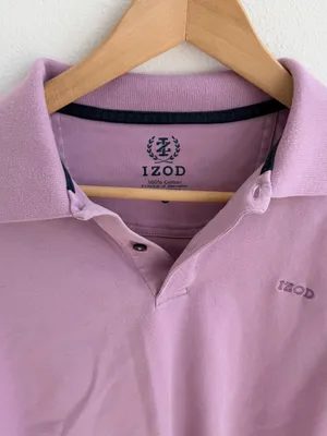 Izod Light Purple short sleeve cropped button Polo thumbnail 5