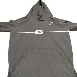 Gymshark Heather Gray Long Sleeve Thumbholes Pullover Hoodie Sz M‎ thumbnail 6