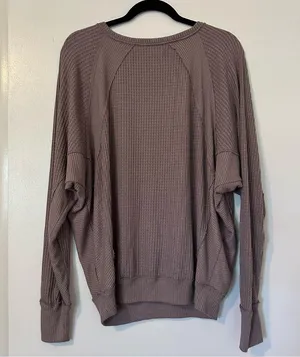Free People Santa Clara Thermal Waffle Knit Long Sleeve Womens Small thumbnail 9