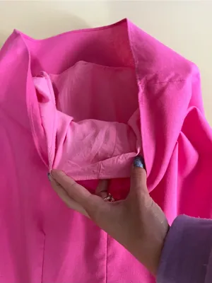 Altar'd State Bright Pink Scalloped Strap Mini Dress thumbnail 8