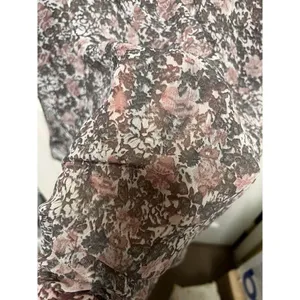 JBS Women Brown Pink Floral Ruffle V-Neck Sheer Mini Dress Size 10 NWT thumbnail 6