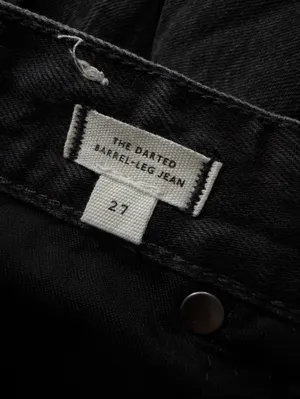 NEW Madewell The Darted Barrel-Leg Jean in Washed Black Women’s Jeans Size 27 thumbnail 11