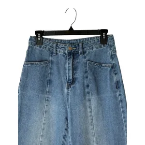 Dazy Barrel Leg Jeans Women Medium Blue Curved Seam Wide Leg Denim Streetwear thumbnail 5