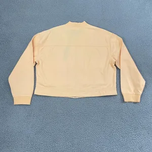 Nicole Miller Cropped Bomber Jacket Women M Orange Utility Full Zip NWT‎ thumbnail 4