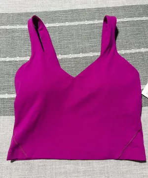 Lululemon Align Tank Top Magenta Purple Nulu Yoga Crop Top Size 4 thumbnail 1