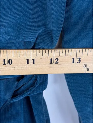Gull Island Vintage Blue Corduroy Belted Shirt Dress Size 8 Puff Sleeve Midi thumbnail 12