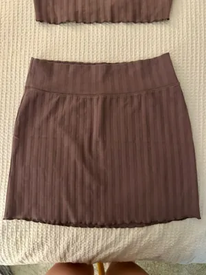 Aerie OFFLINE Brown Tank and Skirt Set thumbnail 2