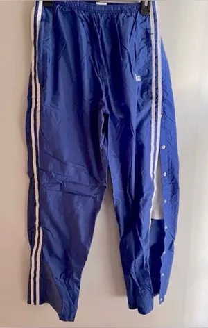 ASICS Retro Tear Away Nylon Pants Royal Blue with White Side Stripes Small thumbnail 1