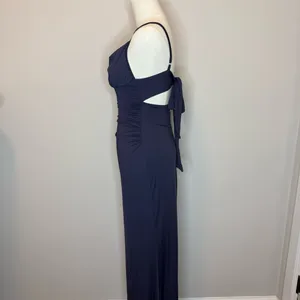 Cider Navy Cowl-Neck Maxi Dress thumbnail 3